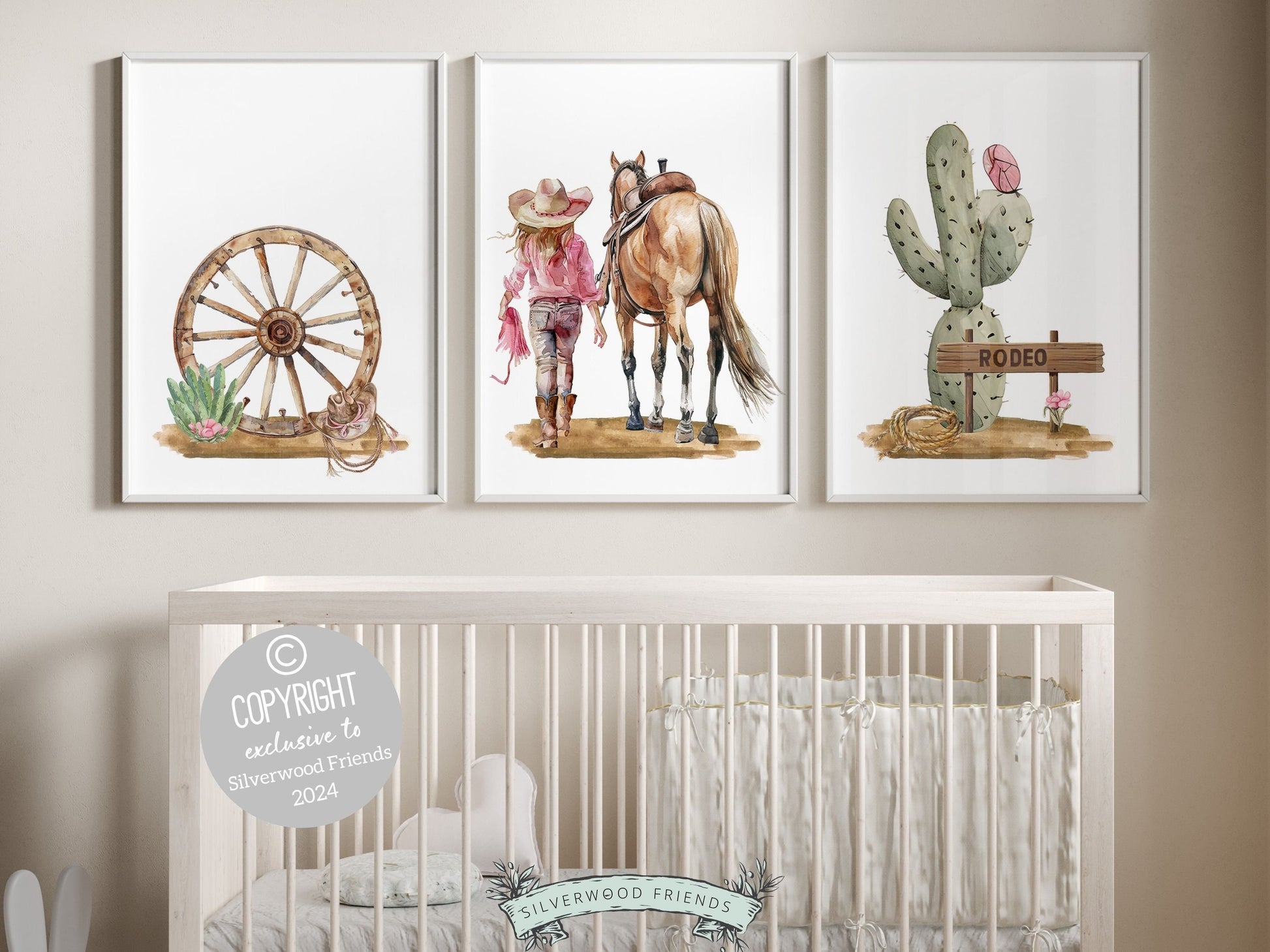 Cowgirl Print, Cowgirl Nursery Decor, Girls Western Theme Room Wall Decor, Rodeo Print, Girls Horse Riding Nursery Wall Art Digital Prints