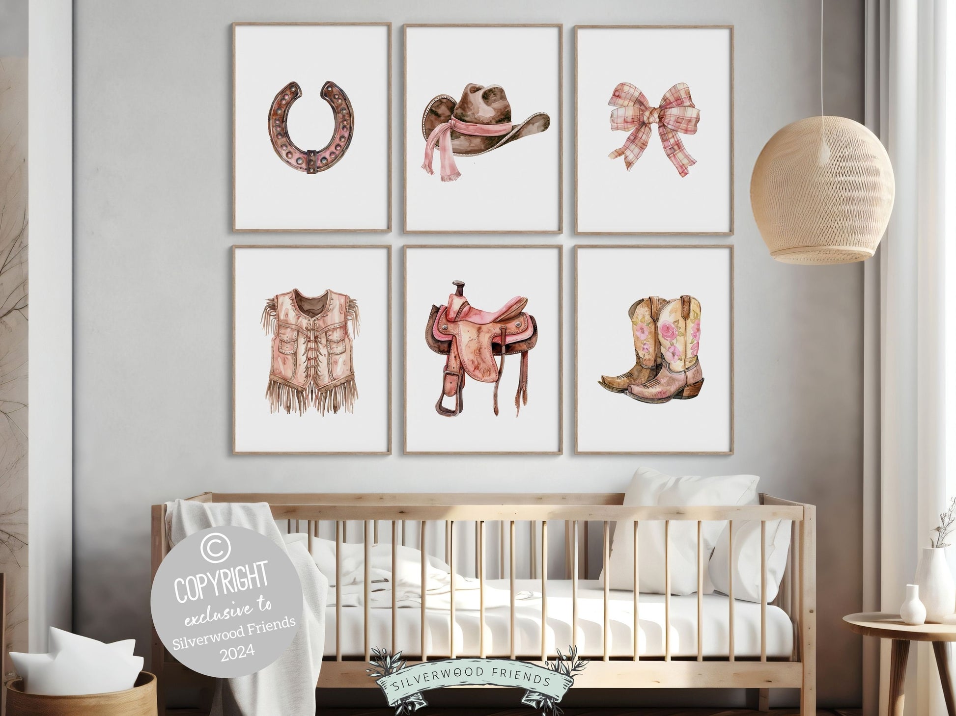 Cowgirl Nursery Prints, Cowgirl Nursery Decor, Baby Girl Western Nursery Decor, Girls Equestrian Horse Riding Nursery Wall Art Digital Print