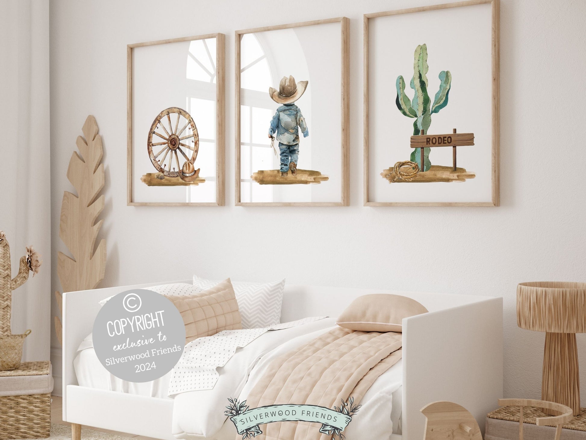 Transform your nursery into a wild west wonderland with our charming Set of 3 Cowboy Nursery Prints. Perfect for adding a touch of rustic charm to your cowboy nursery decor or as a unique baby shower gift.