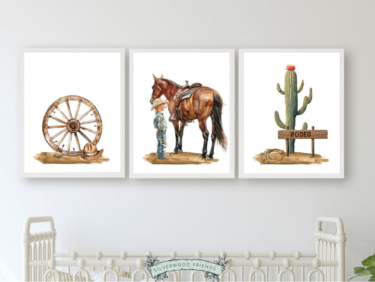 Cowboy Nursery Prints, Cowboy Nursery Decor, Boys Room Western Nursery Decor Rodeo Print, Baby Boys Western Nursery Wall Art Digital Prints