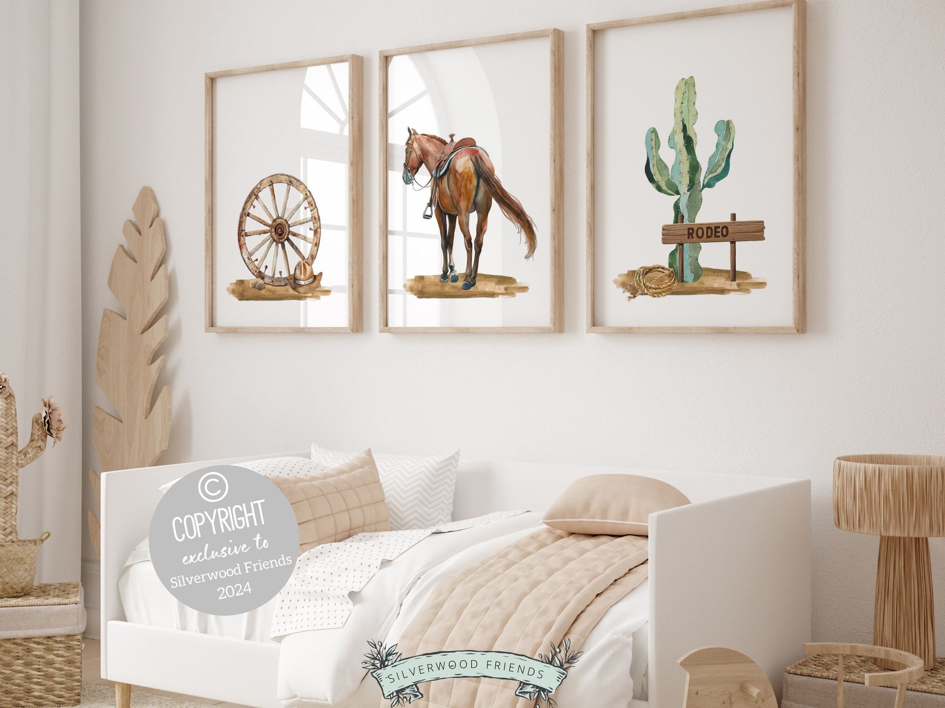 Transform your nursery into a wild west wonderland with our charming Set of 3 Cowboy Nursery Prints. Perfect for adding a touch of rustic charm to your cowboy nursery decor or as a unique baby shower gift.