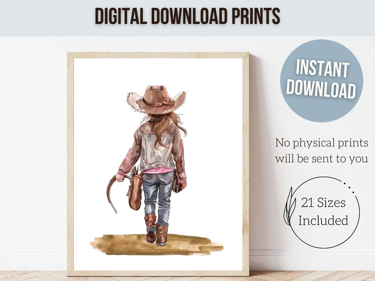 Cowgirl Nursery Print, Cowgirl Nursery Decor, Baby Girl Western Nursery Decor Rodeo Print, Girls Horse Riding Nursery Wall Art Digital Print