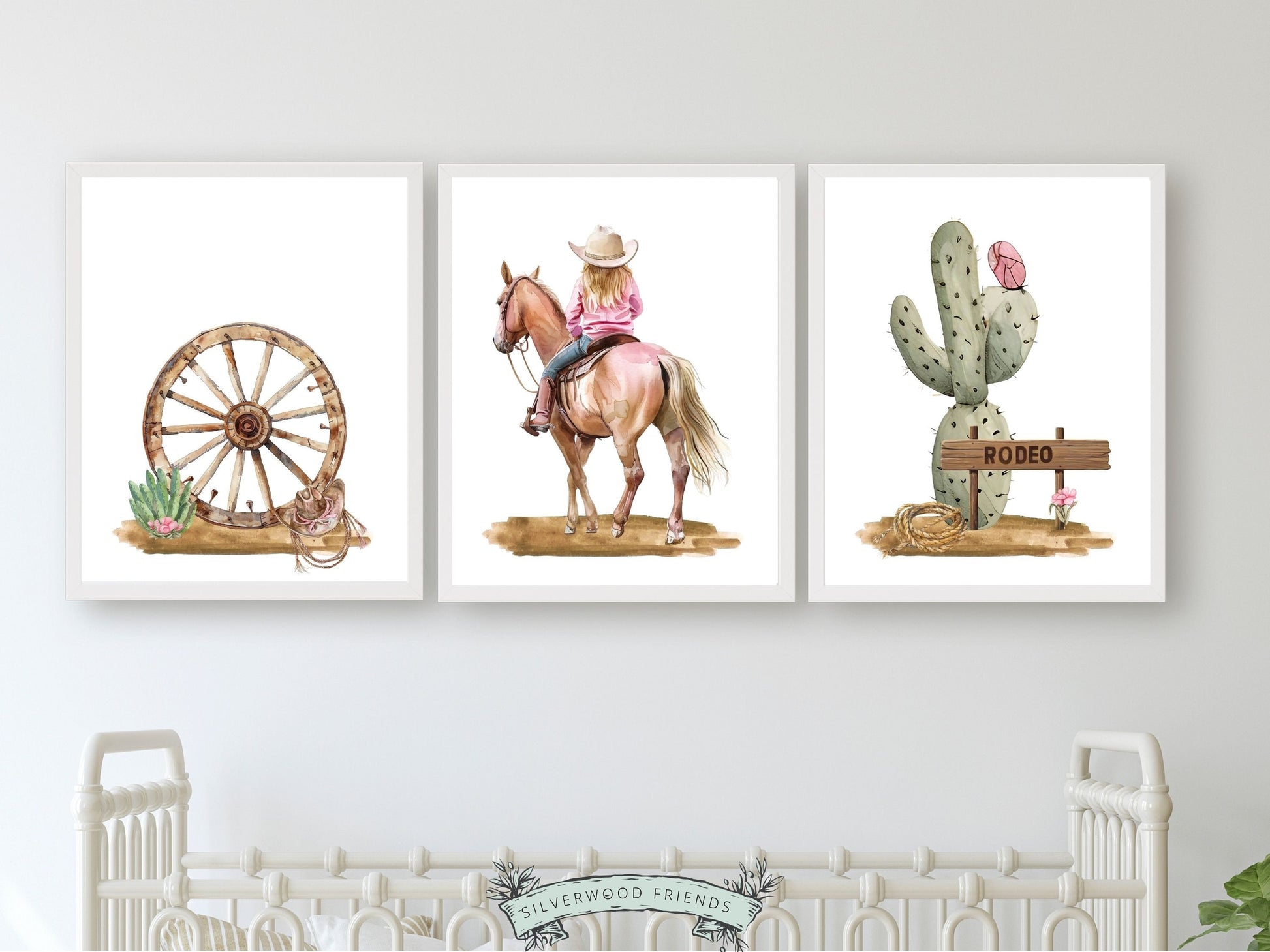 Cowgirl Nursery Print, Cowgirl Nursery Decor, Baby Girl Western Nursery Decor Rodeo Print, Girls Horse Riding Nursery Wall Art Digital Print