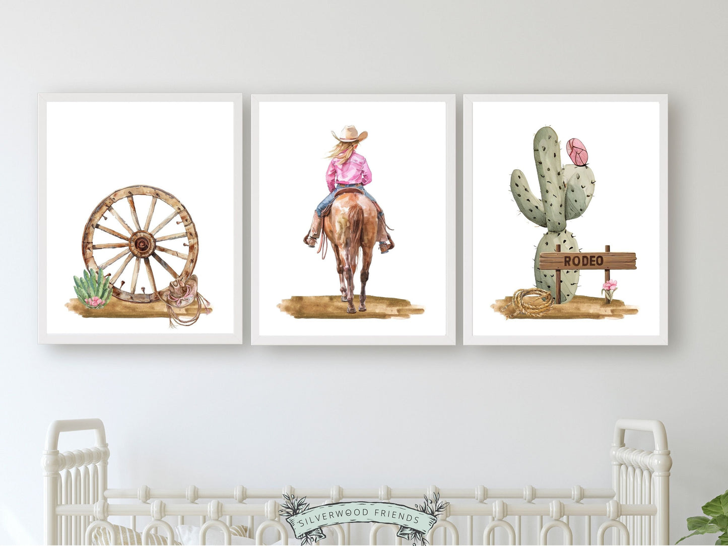 Cowgirl Nursery Print, Cowgirl Nursery Decor, Baby Girl Western Nursery Decor Rodeo Print, Girls Horse Riding Nursery Wall Art Digital Print