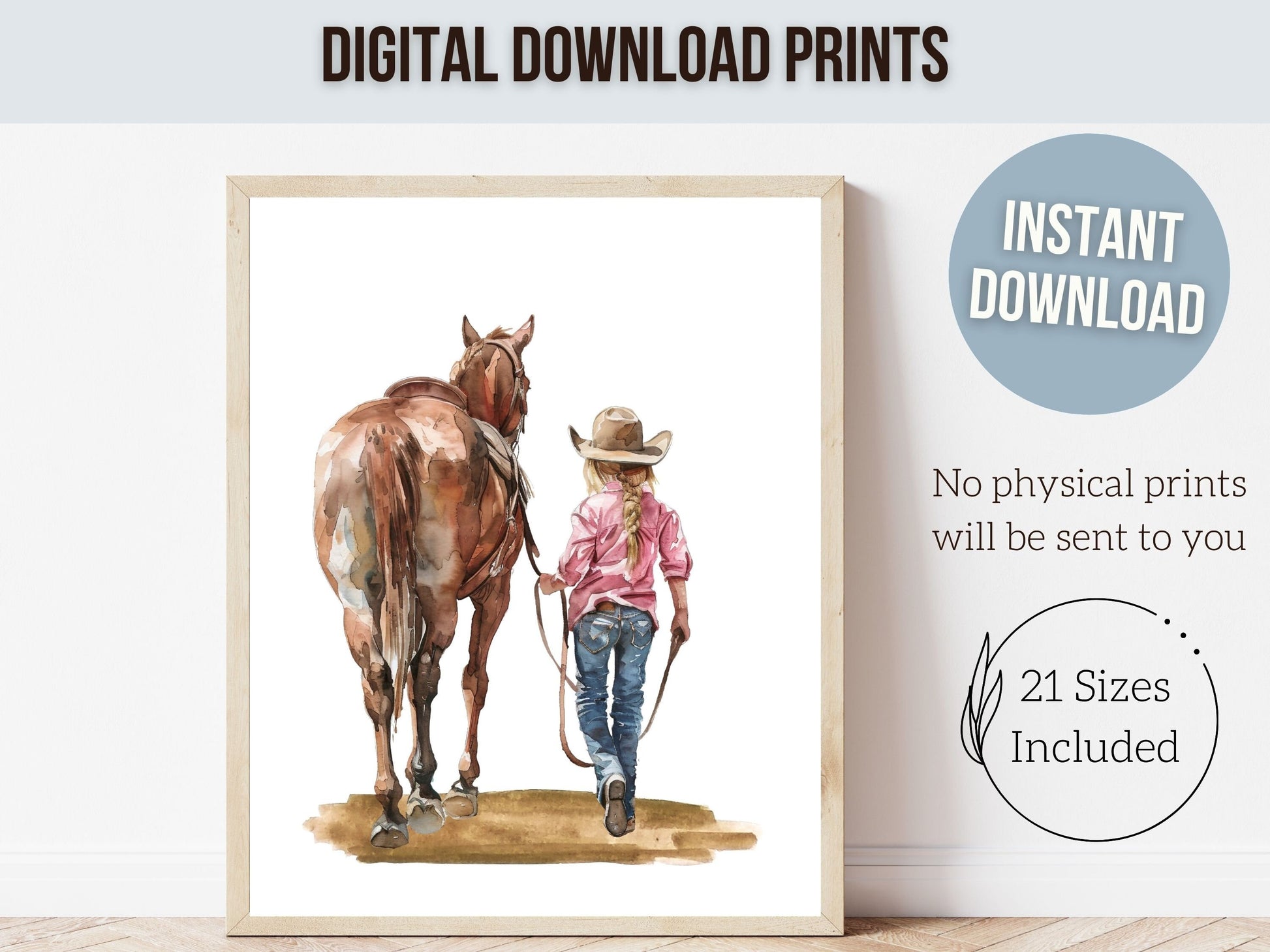 Cowgirl Nursery Print, Cowgirl Nursery Decor, Baby Girl Western Nursery Decor Rodeo Print, Girls Horse Riding Nursery Wall Art Digital Print