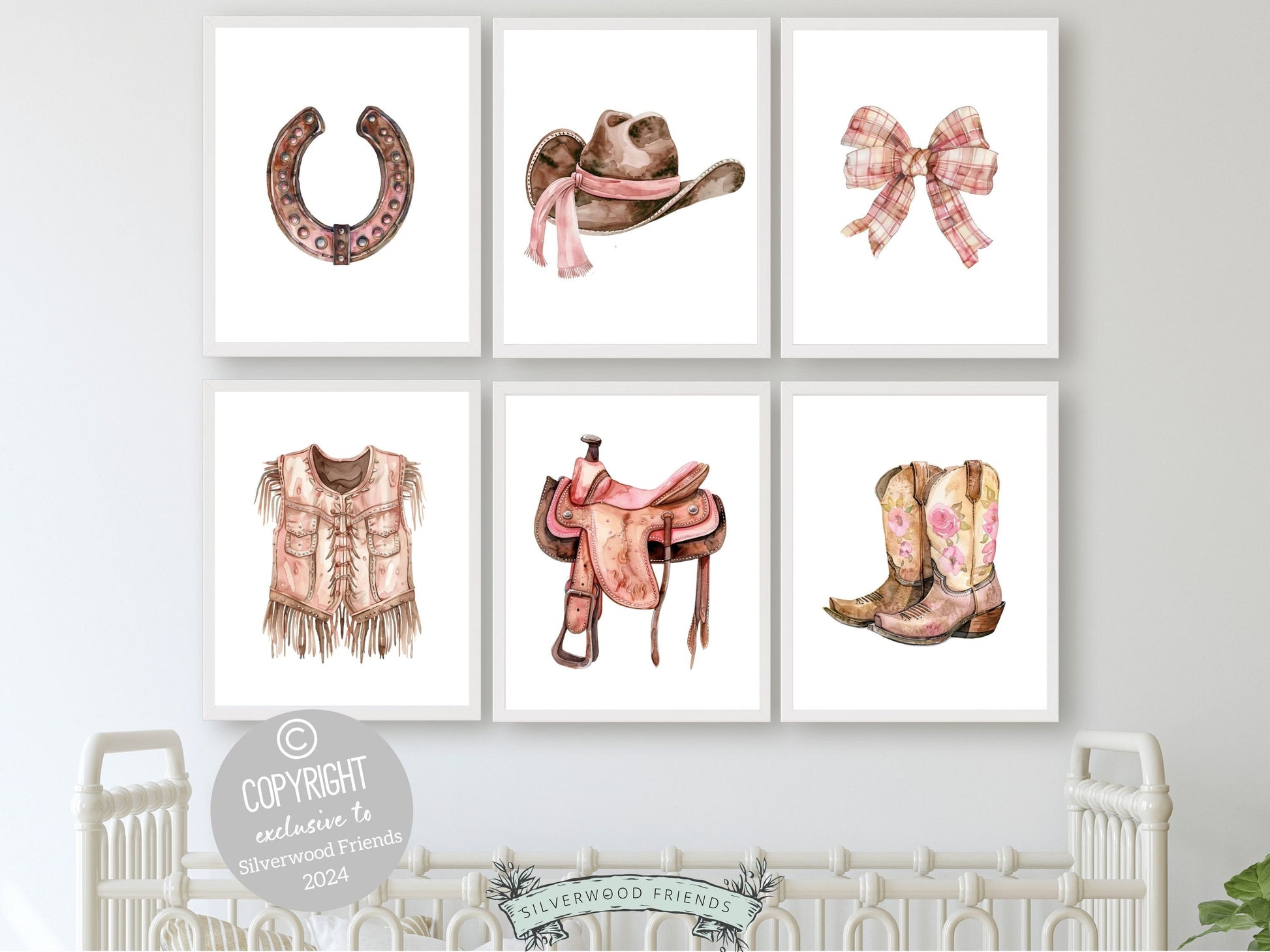 Cowgirl Nursery Prints, Cowgirl Nursery Decor, Baby Girl Western Nursery Decor, Girls Equestrian Horse Riding Nursery Wall Art Digital Print