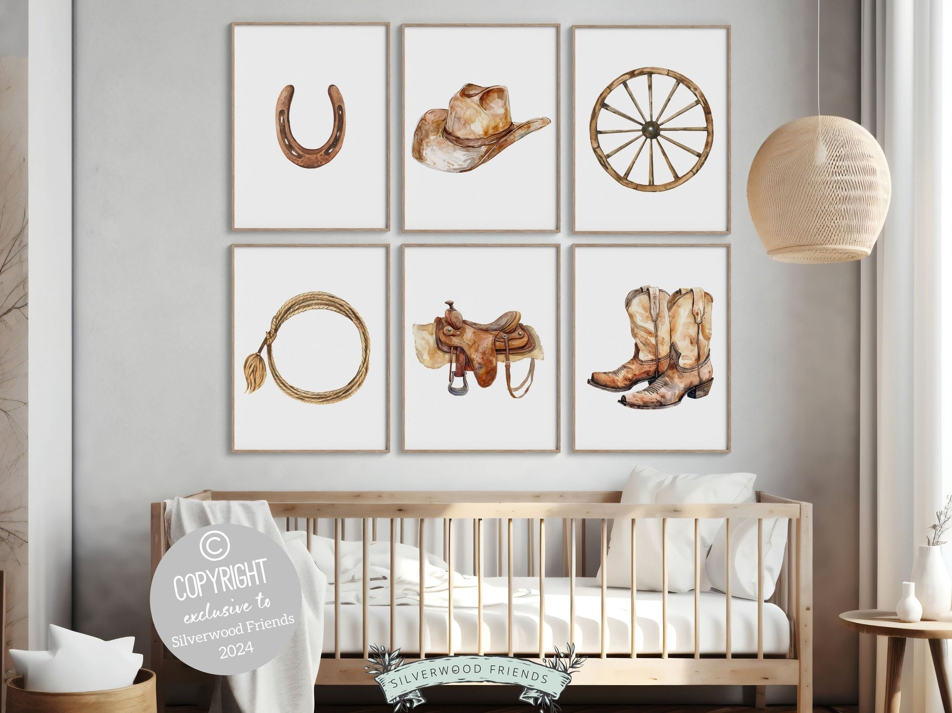 Cowboy Nursery Prints, Cowboy Nursery Decor, Cowgirl Western Nursery Decor, Equestrian Horse Riding Neutral Nursery Wall Art Digital Prints