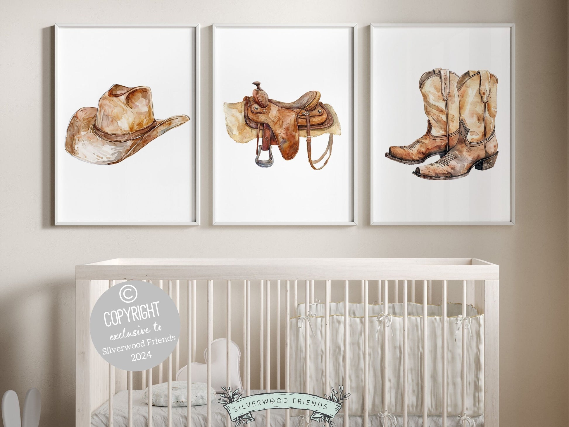 Cowboy Nursery Prints, Cowboy Nursery Decor, Cowgirl Western Nursery Decor, Equestrian Horse Riding Neutral Nursery Wall Art Digital Prints