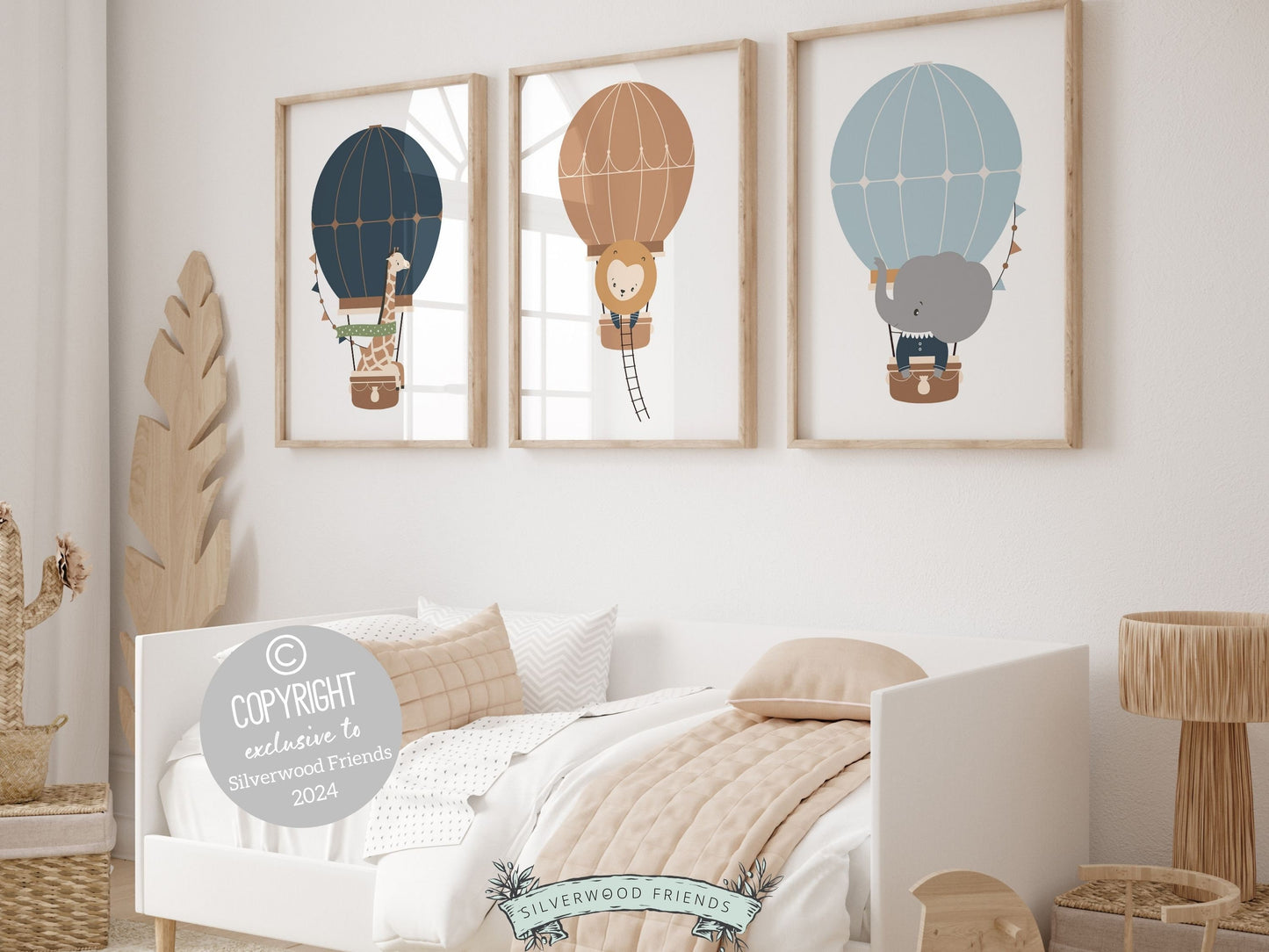 Hot Air Balloon Nursery Print, Safari Animal Nursery Decor,Navy Blue Jungle Nursery Wall Art Transport Adventure Theme Nursery Digital Print