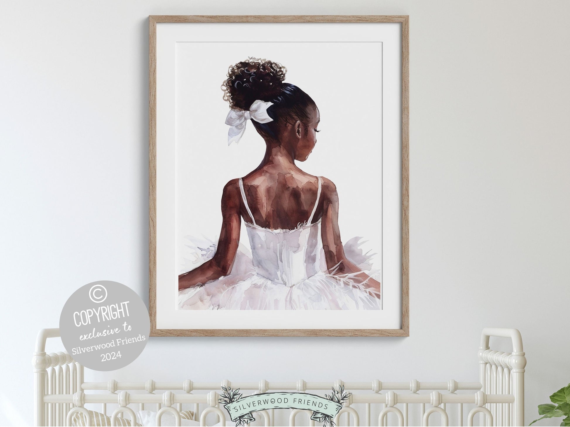 Black Ballerina Nursery Print, African American Ballerina Nursery Decor, Little Black Girl Ballet Nursery Wall Art, Black Swan Digital Print