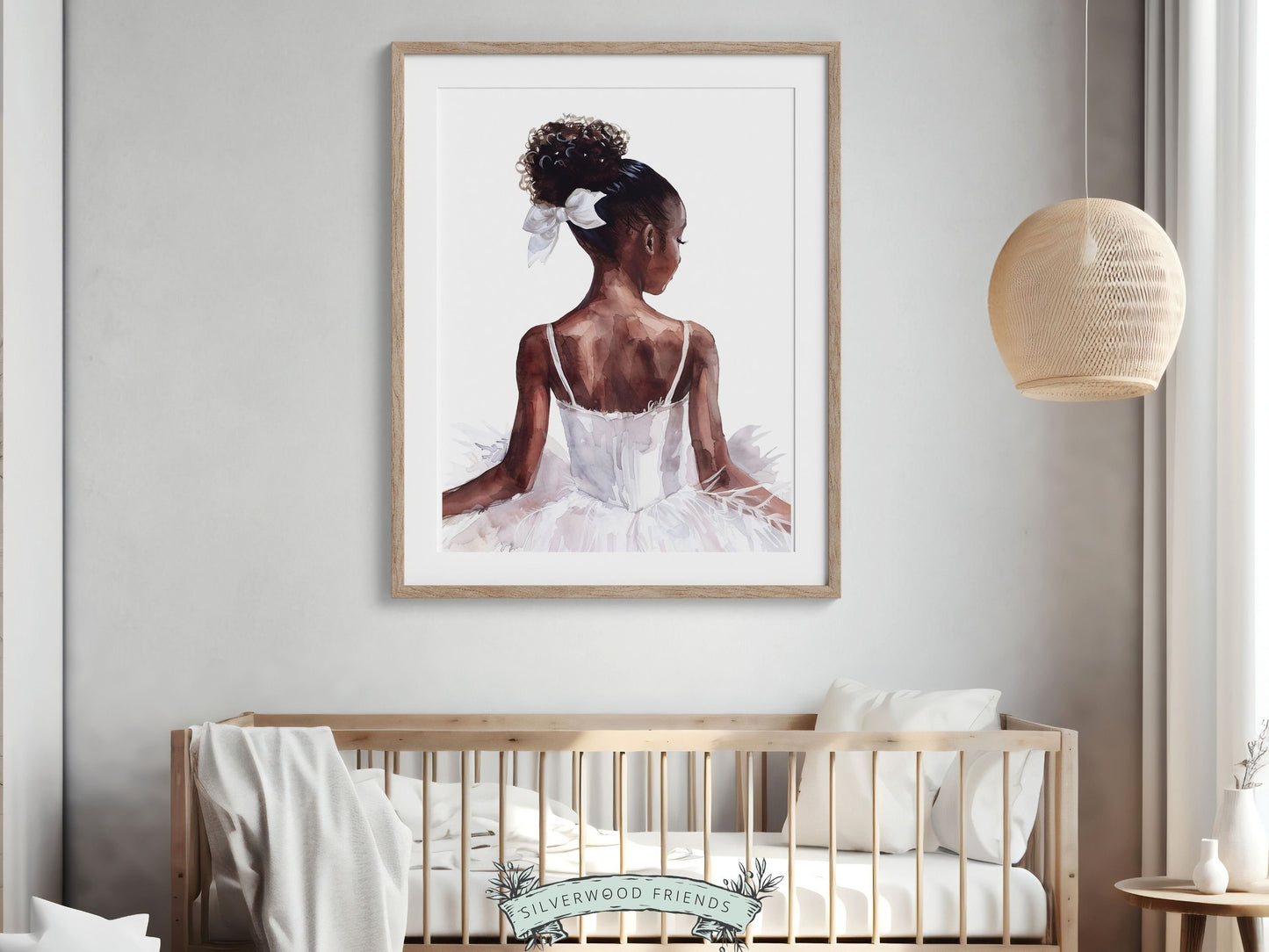 Black Ballerina Nursery Print, African American Ballerina Nursery Decor, Little Black Girl Ballet Nursery Wall Art, Black Swan Digital Print