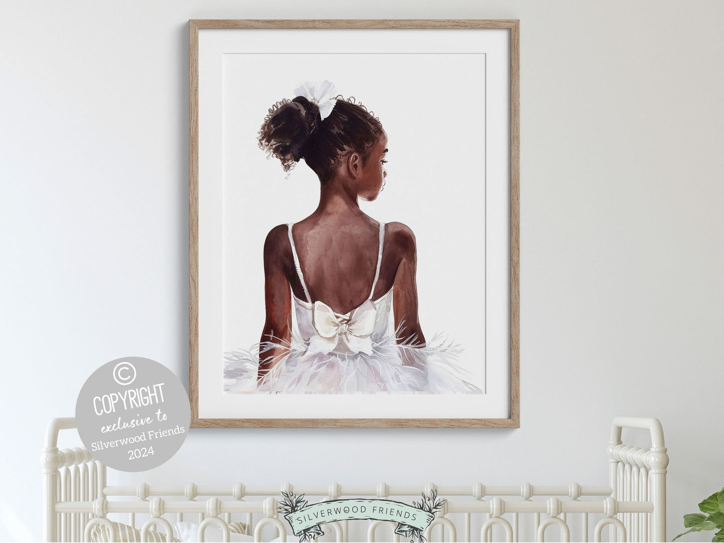 Black Ballerina Nursery Print, African American Ballerina Nursery Decor, Little Black Girl Ballet Nursery Wall Art, Black Swan Digital Print