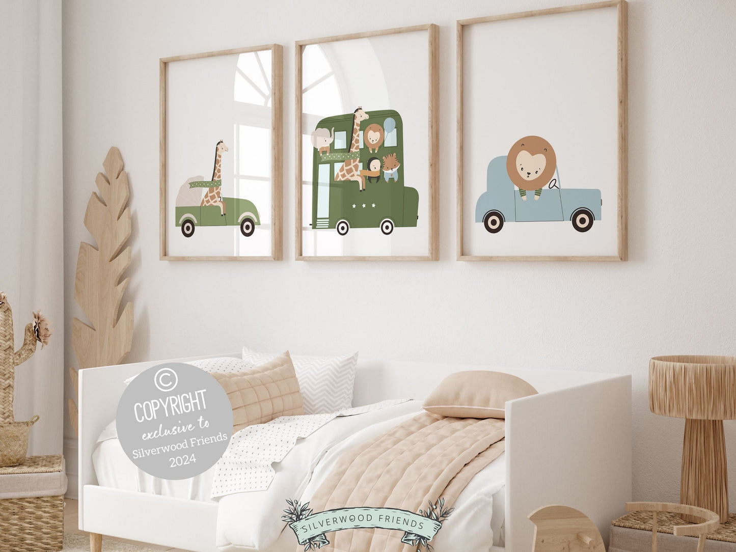 Safari Animal Car Nursery Prints, Jungle Animal Car Nursery Decor, Boys Toddler Room Safari Nursery Decor, Transport Nursery Digital Print