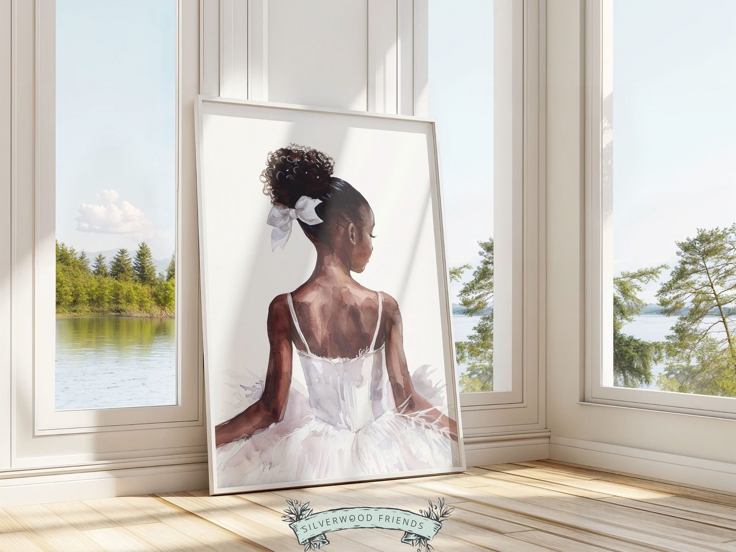 Black Ballerina Nursery Print, African American Ballerina Nursery Decor, Little Black Girl Ballet Nursery Wall Art, Black Swan Digital Print