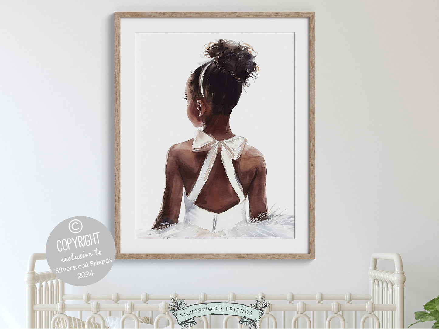 Black Ballerina Nursery Print, African American Ballerina Nursery Decor, Little Black Girl Ballet Nursery Wall Art, Black Swan Digital Print