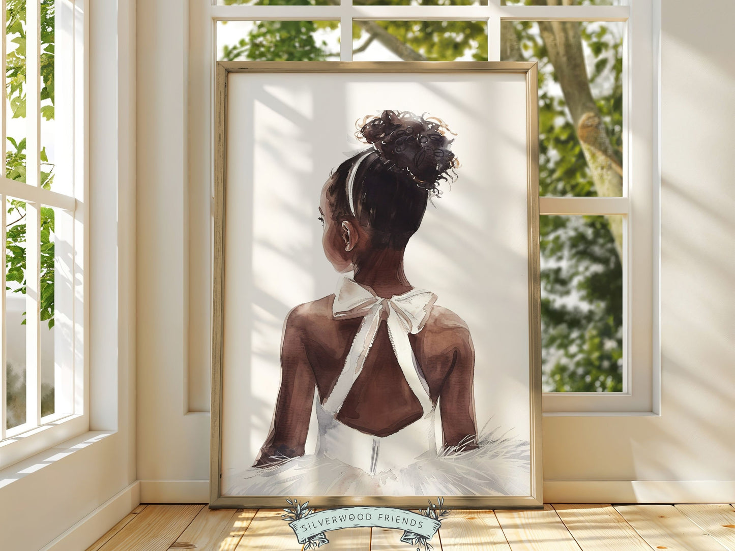 Black Ballerina Nursery Print, African American Ballerina Nursery Decor, Little Black Girl Ballet Nursery Wall Art, Black Swan Digital Print