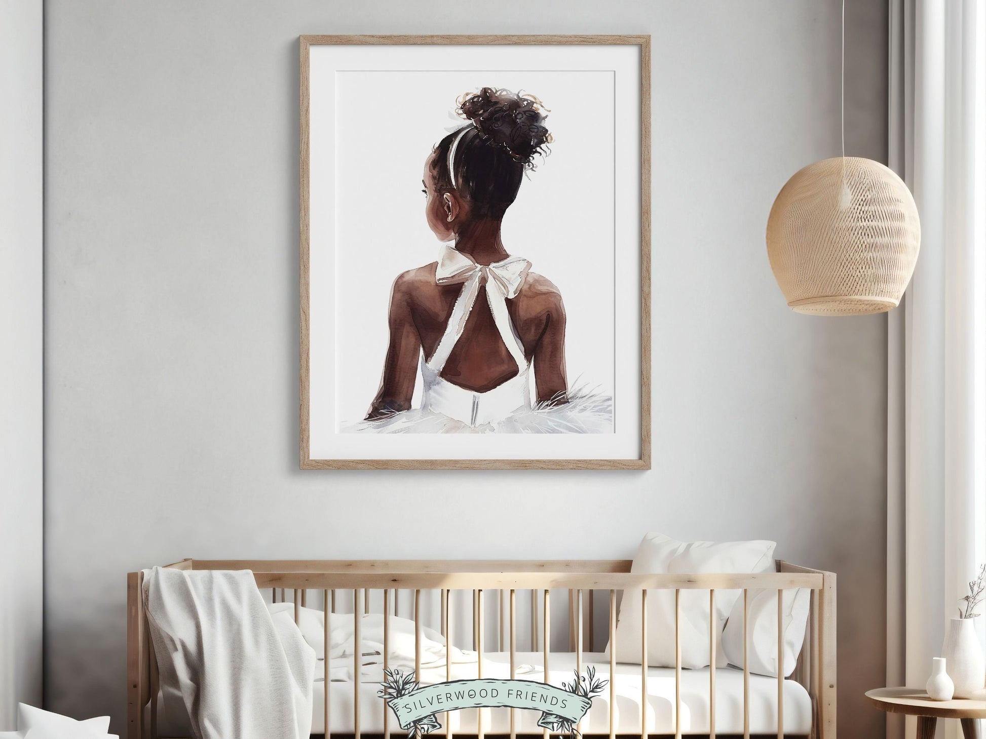 Black Ballerina Nursery Print, African American Ballerina Nursery Decor, Little Black Girl Ballet Nursery Wall Art, Black Swan Digital Print