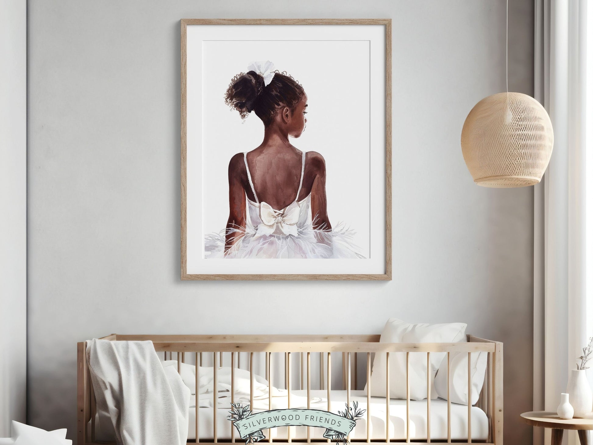 Black Ballerina Nursery Print, African American Ballerina Nursery Decor, Little Black Girl Ballet Nursery Wall Art, Black Swan Digital Print