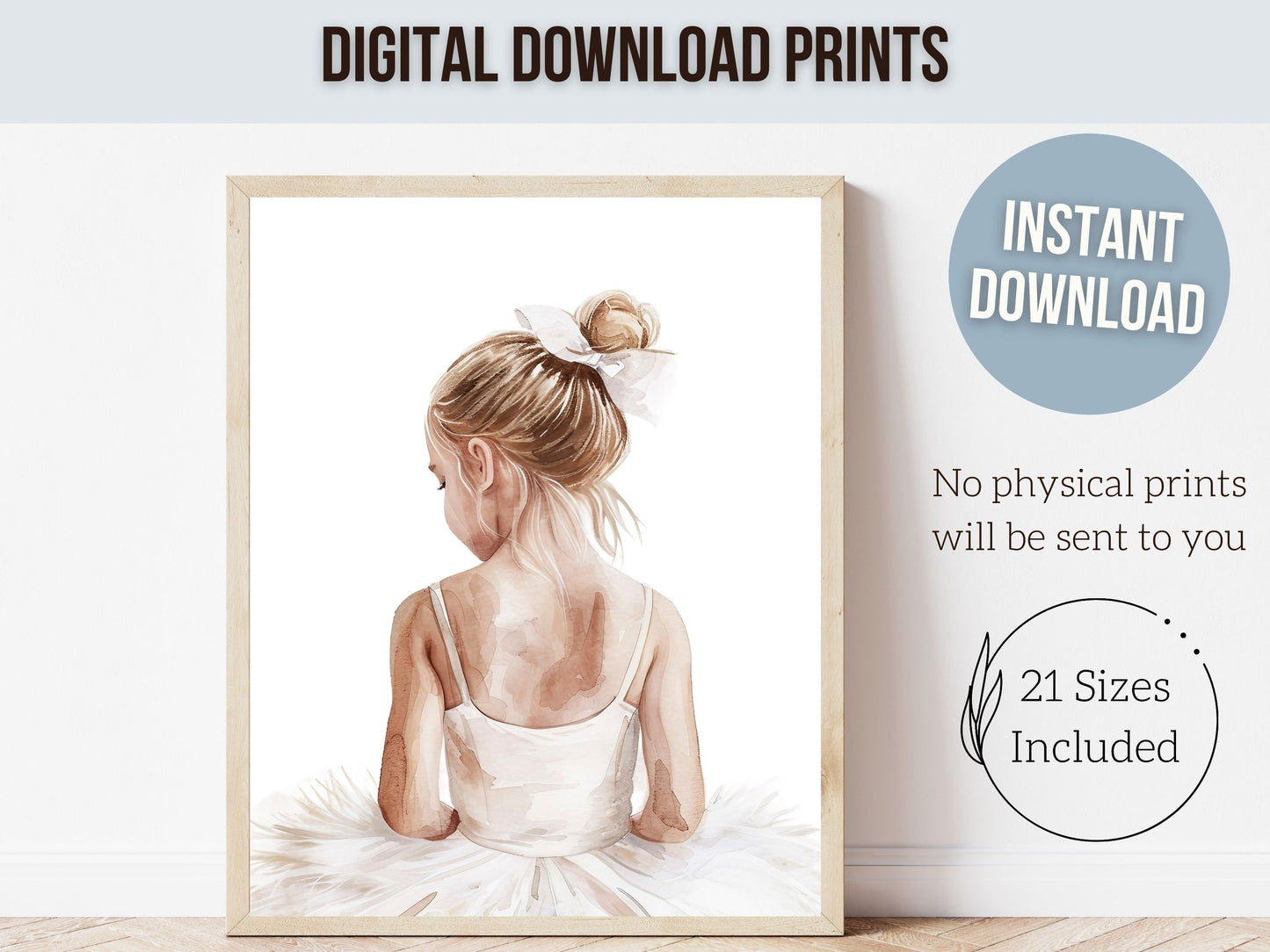 Baby Girl Ballet Nursery Print, Ballerina Nursery Decor, Ballet Nursery Wall Art, Little Ballerina Girls Bedroom Wall Decor Digital Print