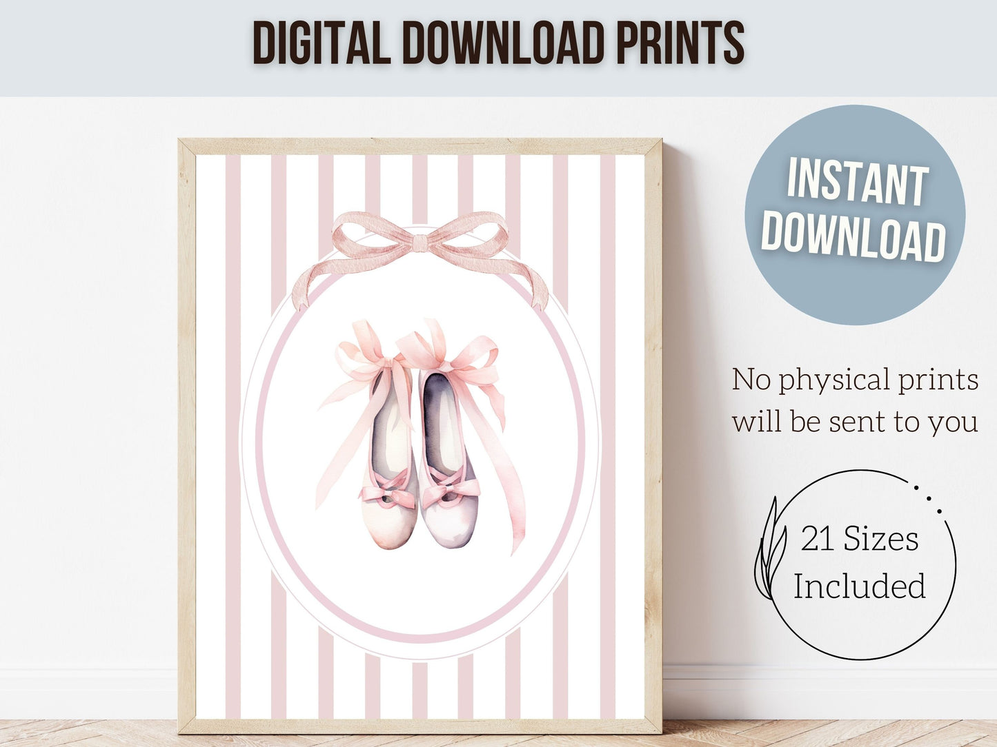 Ballet Prints, Ballerina Nursery Decor, Blush Pink Baby Girl's Ballerina Nursery Wall Art, Newborn Ballet Gift, Ballet Nursery Digital Print