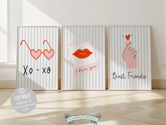 Our Best Friends Prints make a perfect addition to a dorm room or a thoughtful gift for best friends who love the minimalist preppy girl style. These chic and stylish prints bring a touch of friendship and love to any space.