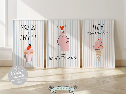 Our Best Friends Prints make a perfect addition to a dorm room or a thoughtful gift for best friends who love the minimalist preppy girl style. These chic and stylish prints bring a touch of friendship and love to any space.