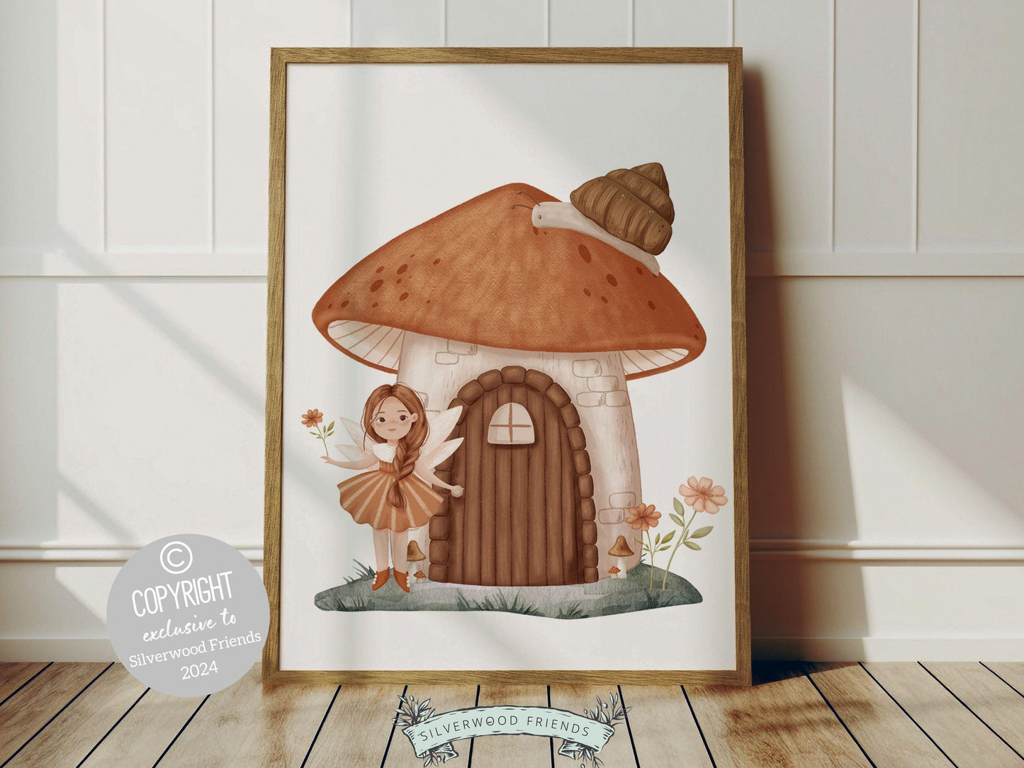 Wildflower Fairy Mushroom Nursery Prints, Baby Girl Fairy Nursery Decor, Fairy Princess Poster, Fairy Garden Nursery Wall Art Digital Prints