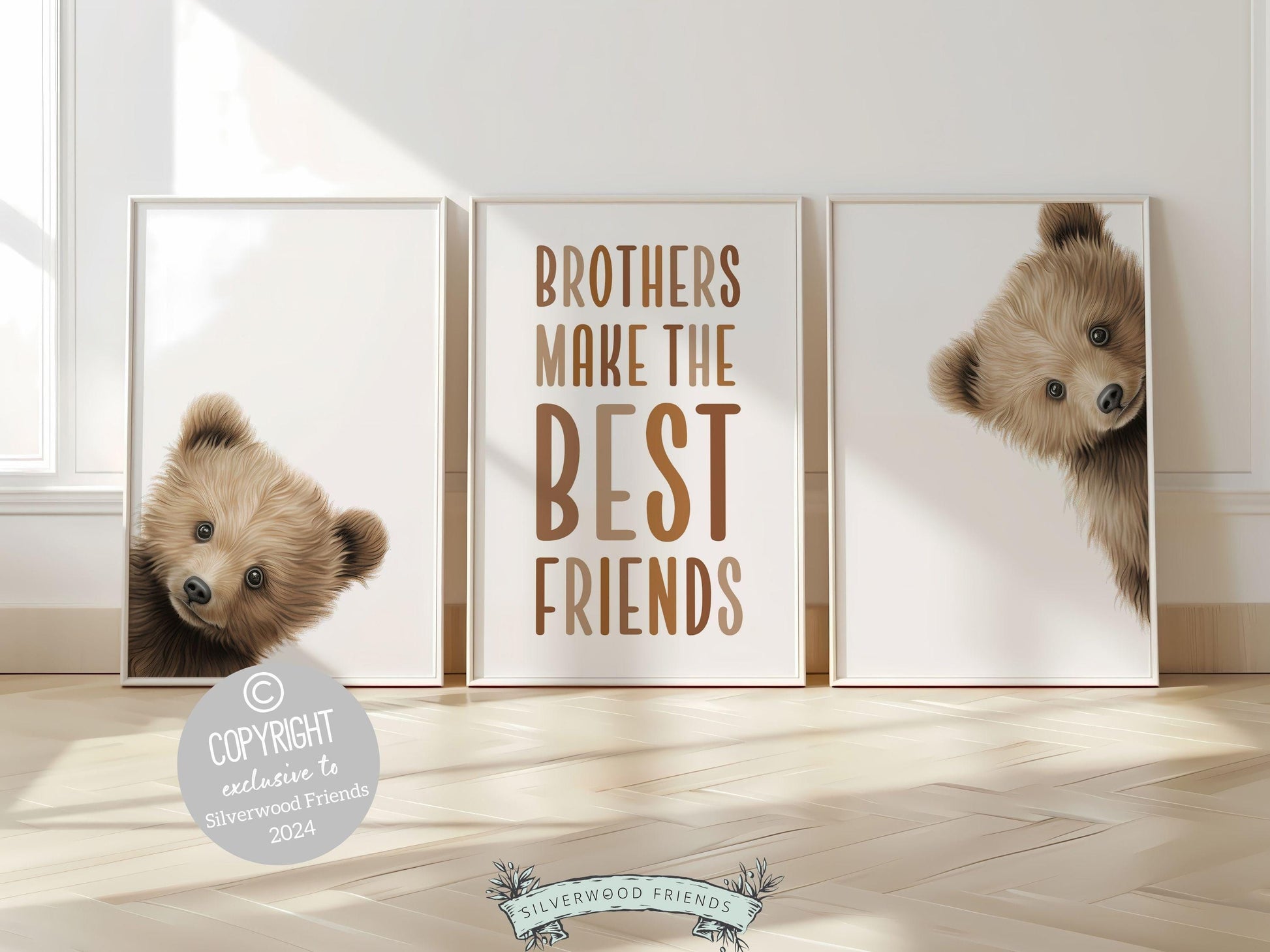 Peeking Bear Nursery Print, Peekaboo Bear Nursery Decor, Twin Boys Baby Bear Nursery Wall Art, Brothers Woodland Nursery Decor Digital Print