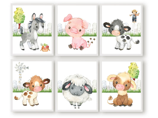 Our Baby Farm Animal Prints feature gorgeous watercolour baby farm animals and is perfect for your farm nursery decor or as a unique farm baby shower gift.