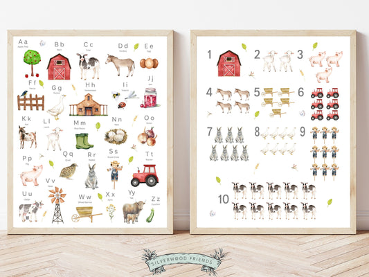 Discover the perfect addition to your farm nursery decor with our captivating Farm Alphabet and Numbers Print, featuring beautiful watercolour images that bring the wonders of the farmyard to life, while simultaneously providing an engaging and educational experience for little learners.