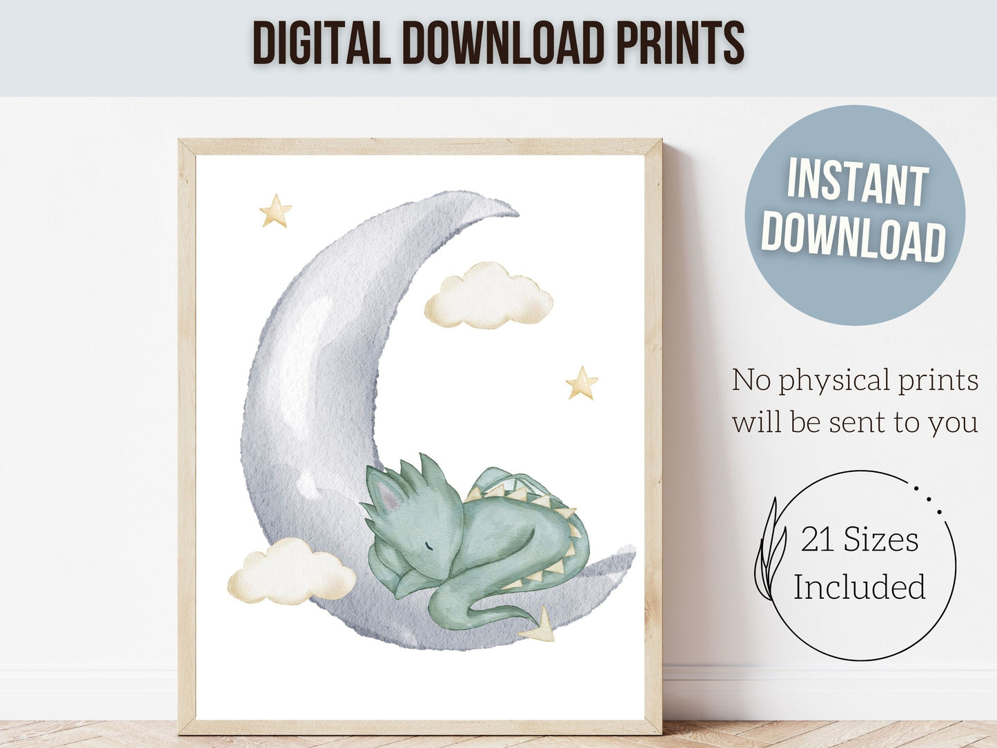 Set of 6 Baby Dragon Nursery Prints, Dragon Nursery Decor, Dragon Nursery Wall Art, Dragon Baby Shower, Fantasy Nursery Decor Digital Prints