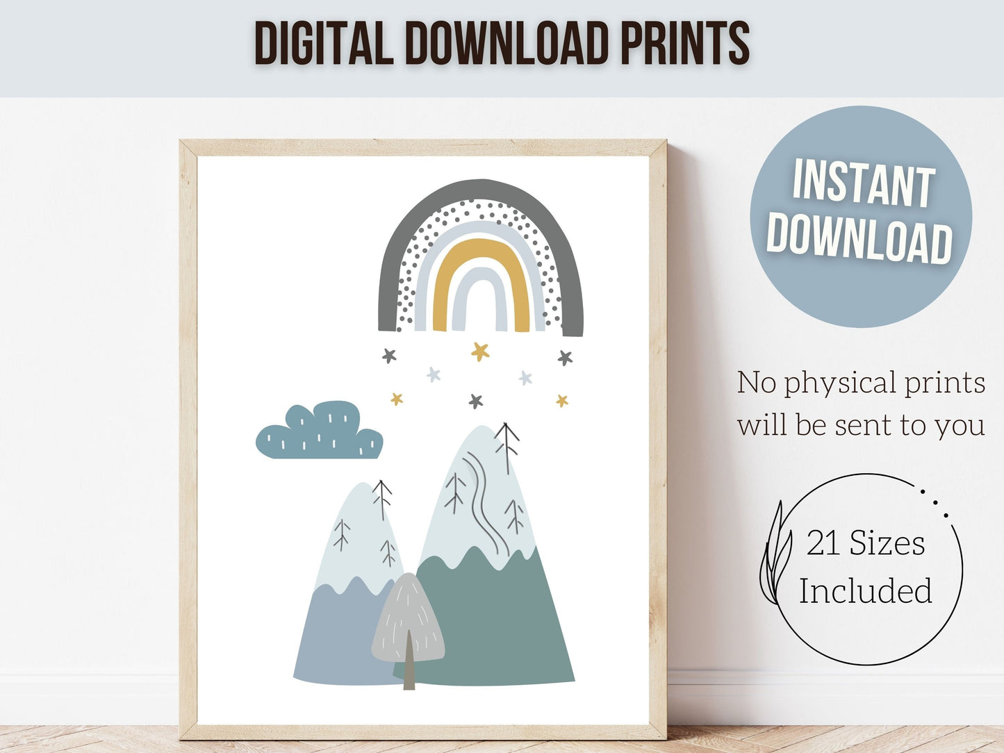 Boho Mountain Nursery Print, Boho Mountain Nursery Decor, Nordic Nursery Wall Art, Scandi Playroom Prints, Adventure Nursery Digital Prints