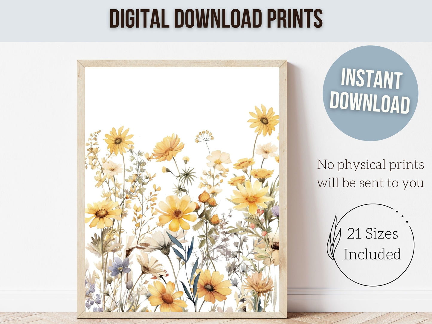 Wildflower Nursery Prints, Wildflower Nursery Decor, Boho Nursery Wall Art, Wild Flower Print, Baby Girl Boho Floral Nursery Digital Print