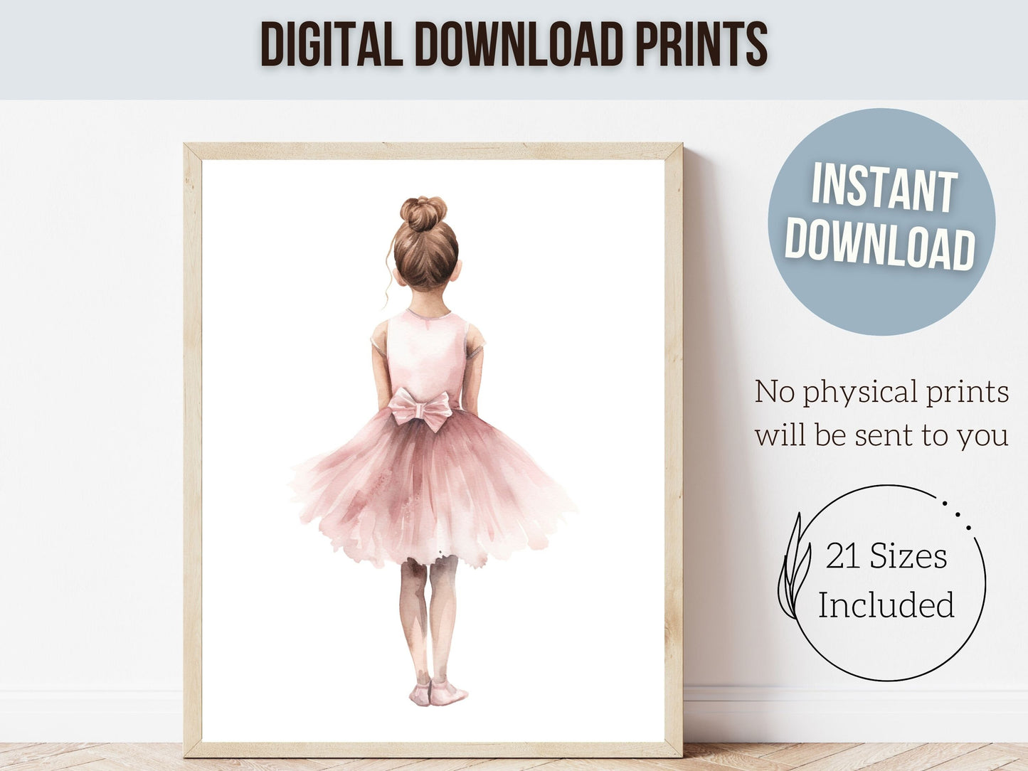 Ballet Nursery Wall Art, Ballerina Nursery Decor, Baby Girls Pink Ballet Nursery Prints, Pink Girl's Room Ballet Dancer Decor Digital Print