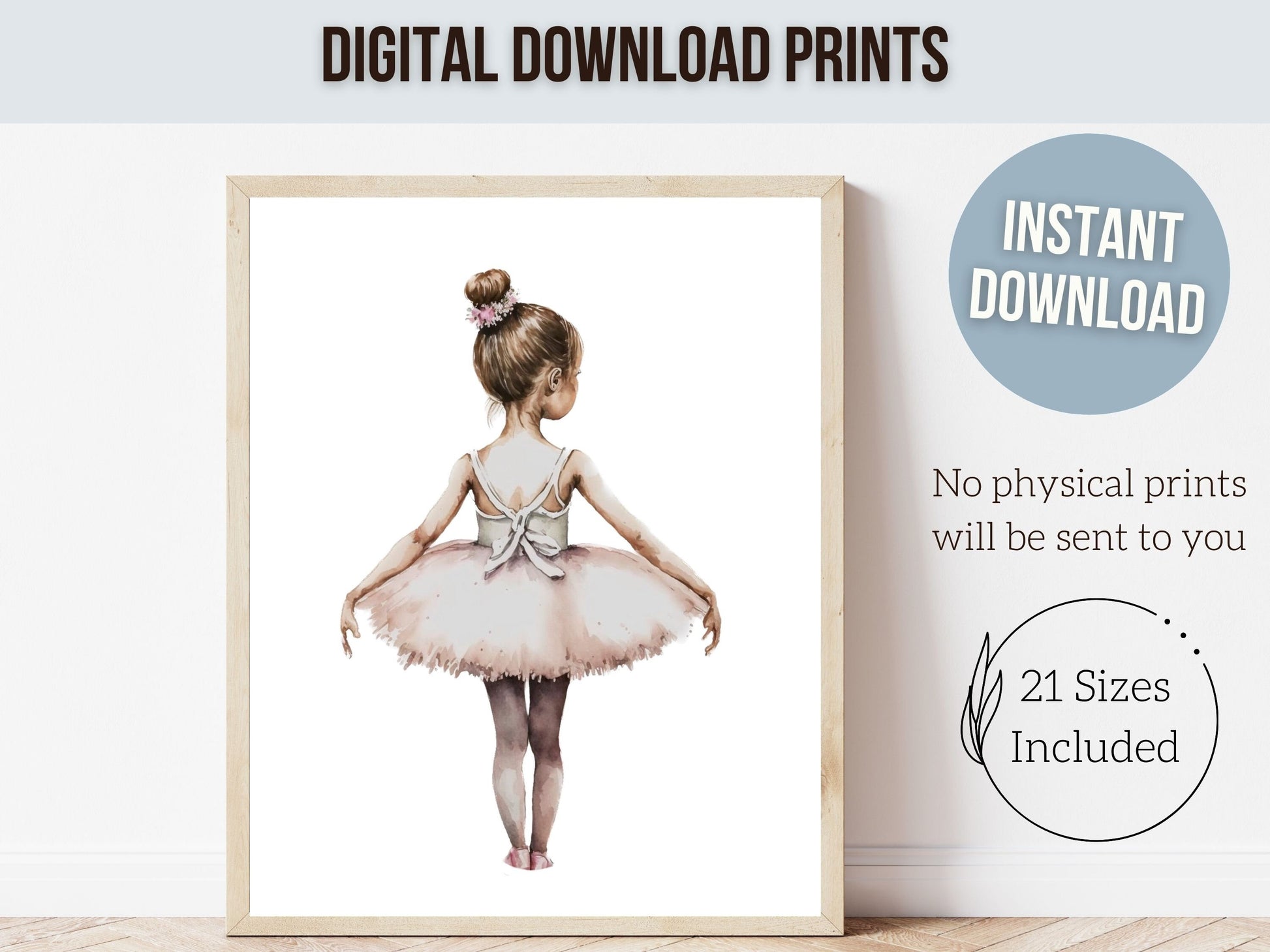 Ballerina Prints, Ballet Nursery Print, Ballerina Nursery Decor, Blush Pink Baby Girl's Nursery Wall Art, Ballet Dancer Gifts Digital Prints