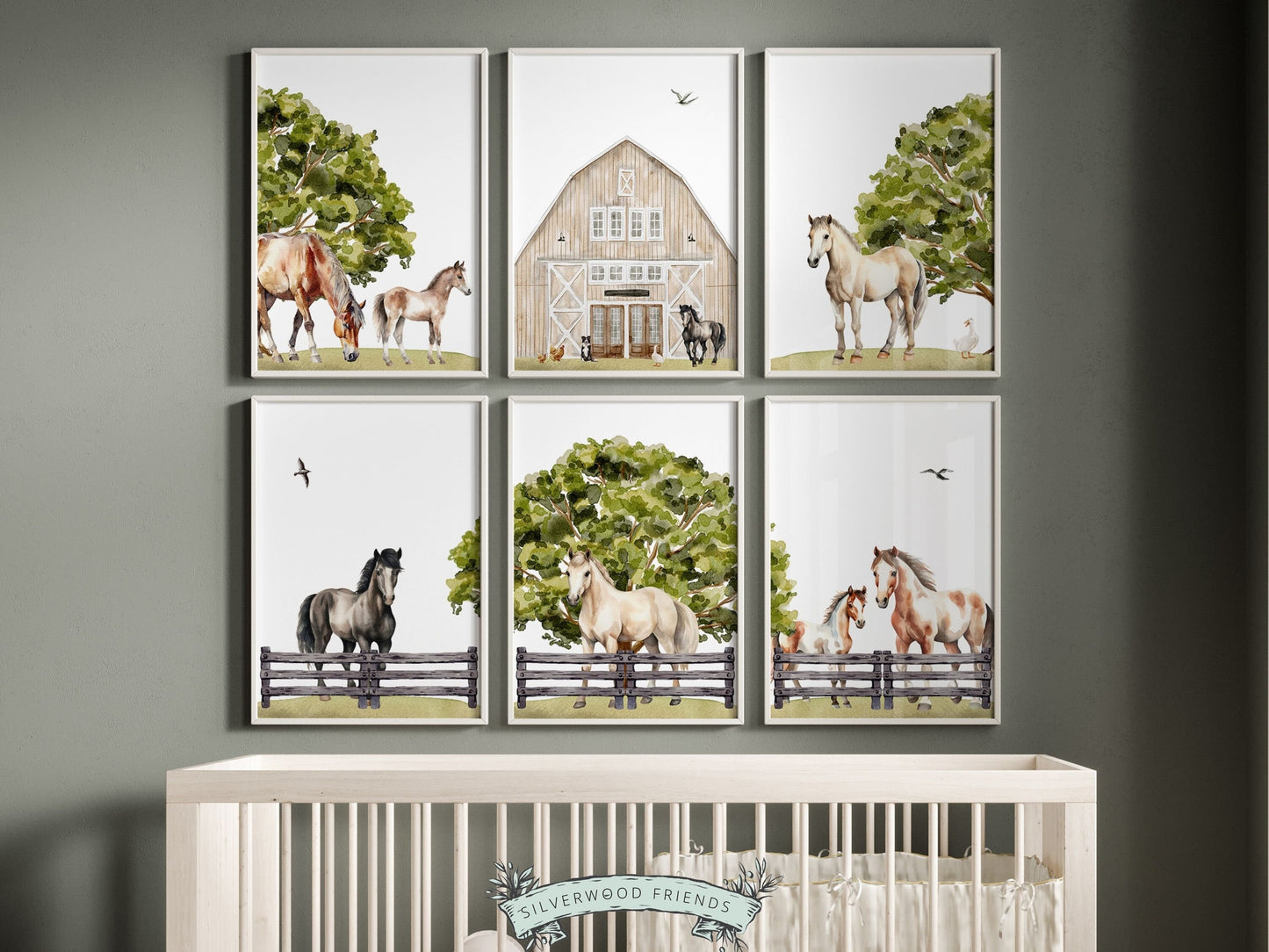 Horse Nursery Prints, Horse Nursery Decor, Horse Nursery Wall Art, Horse Riding Print Gift, Equestrian Wall Decor,Farm Nursery Digital Print